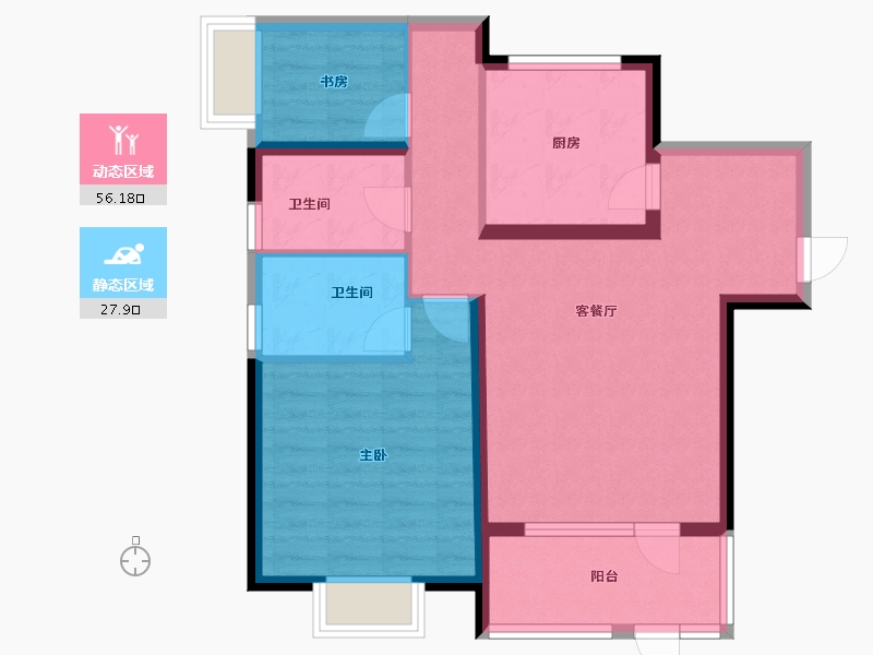 河北省-秦皇岛市-秦皇岛恒大悦府-74.84-户型库-动静分区