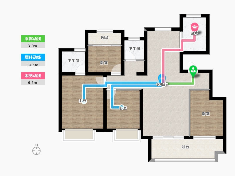 安徽省-宿州市-翔茂悦·府-96.00-户型库-动静线