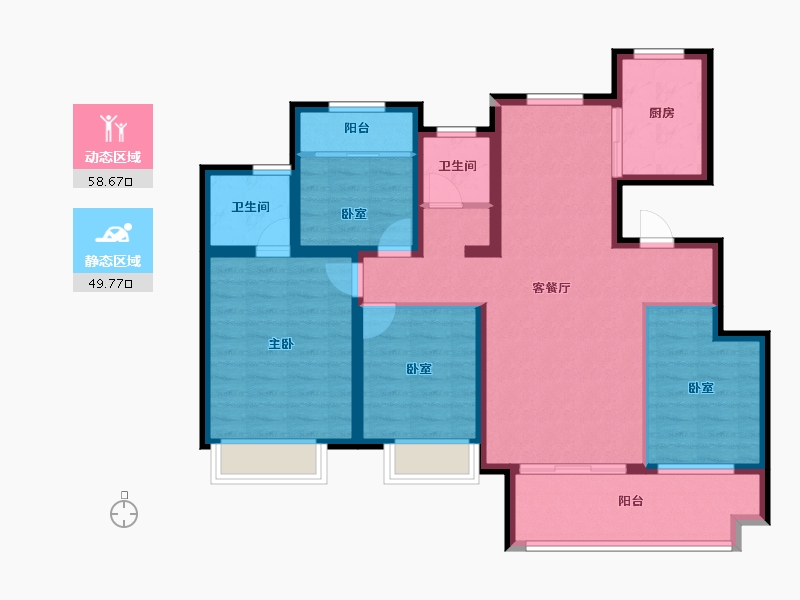 安徽省-宿州市-翔茂悦·府-96.00-户型库-动静分区