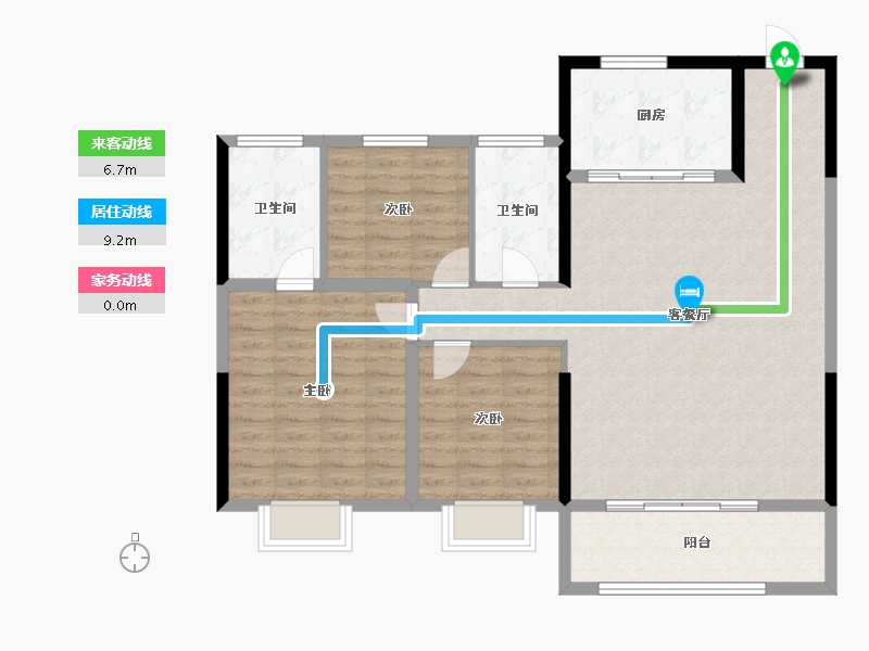 陕西省-榆林市-盛景和苑-107.89-户型库-动静线