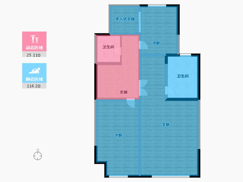 内蒙古自治区-呼和浩特市-金地江山风华-128.03-户型库-动静分区