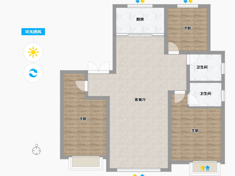 河北省-承德市-禧悦天著-106.87-户型库-采光通风