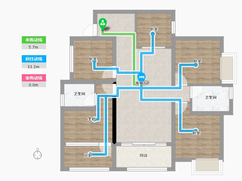 四川省-绵阳市-华丽河畔-80.48-户型库-动静线