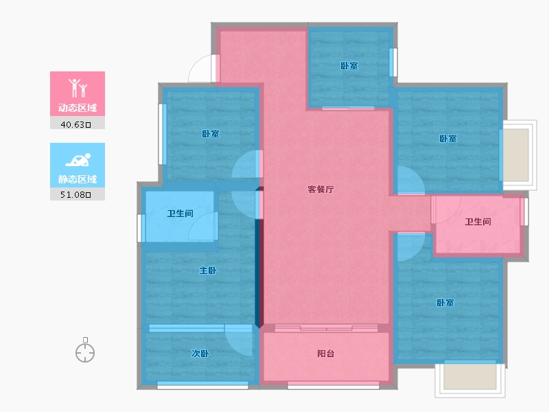 四川省-绵阳市-华丽河畔-80.48-户型库-动静分区