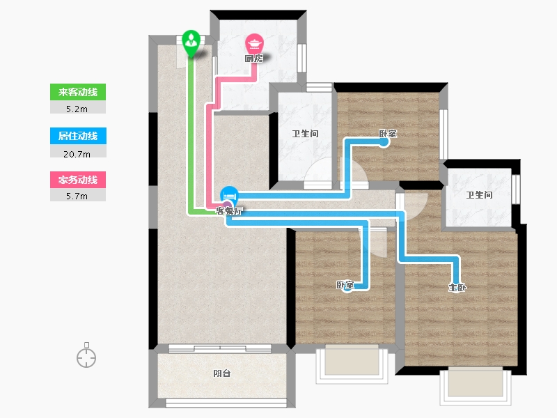 四川省-绵阳市-华丽河畔-73.67-户型库-动静线