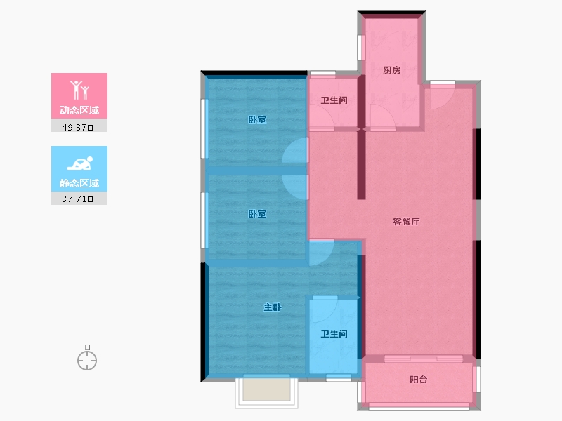 四川省-绵阳市-华丽河畔-77.42-户型库-动静分区