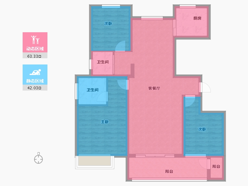 安徽省-宿州市-金荣·金源里-93.60-户型库-动静分区