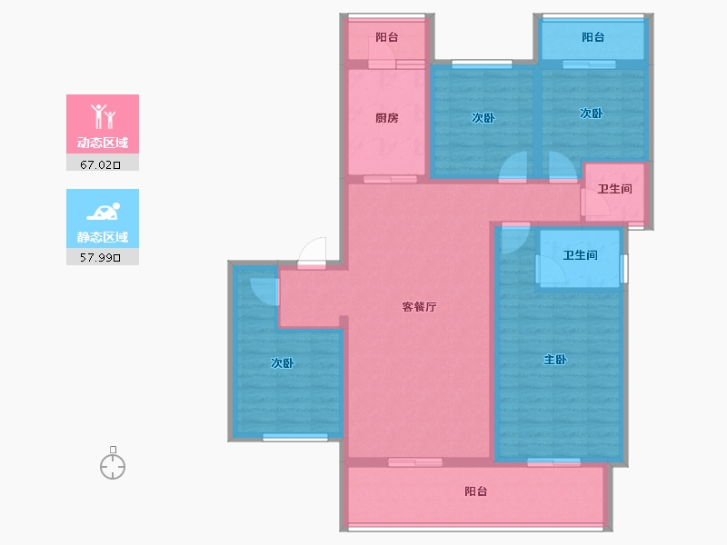 贵州省-铜仁市-桐达翰林居-110.90-户型库-动静分区