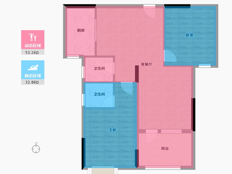 湖北省-黄冈市-荣信清江府-77.54-户型库-动静分区