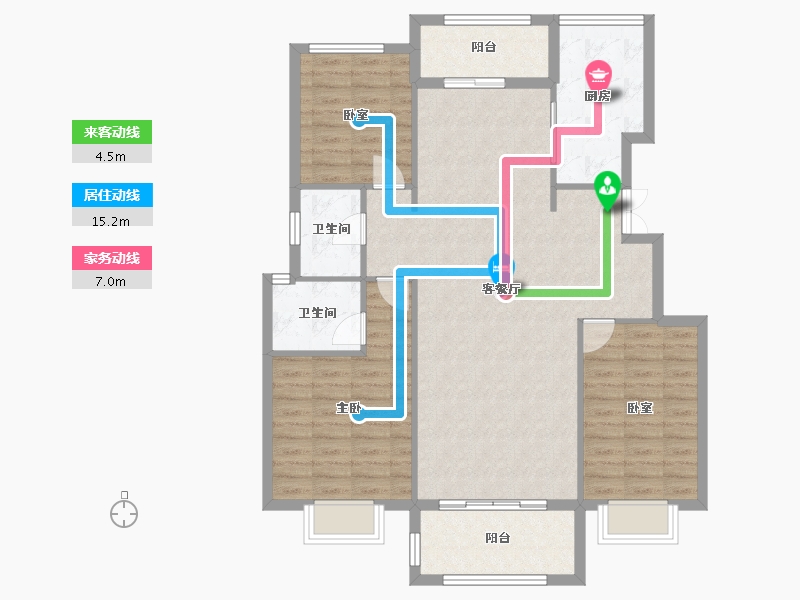 湖北省-黄冈市-黄梅·北瑞景-108.75-户型库-动静线