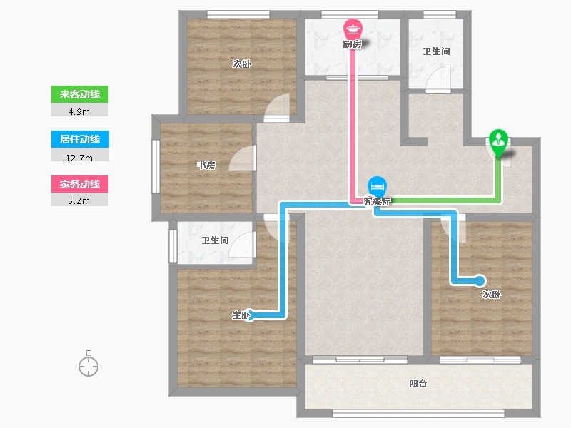 山东省-泰安市-华宁.嘉禾园-112.06-户型库-动静线