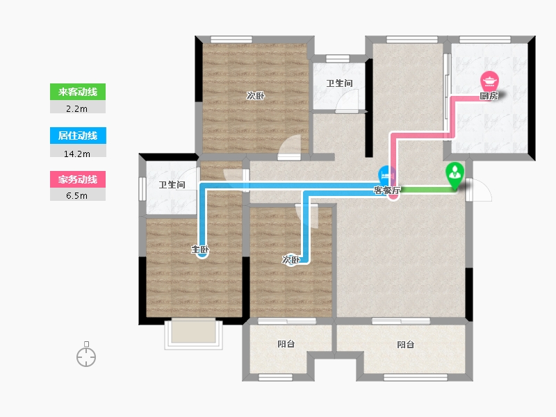 陕西省-榆林市-金沙御庭-106.52-户型库-动静线