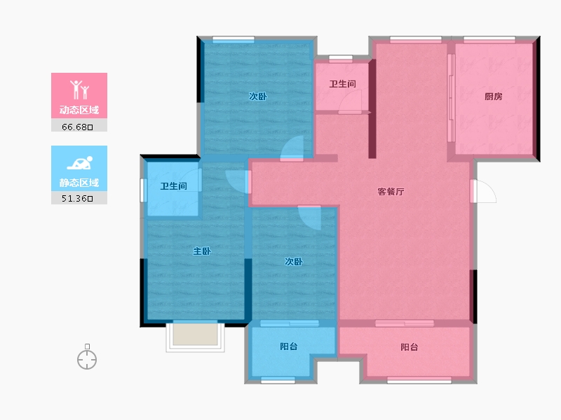 陕西省-榆林市-金沙御庭-106.52-户型库-动静分区