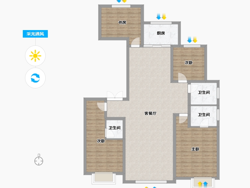 河北省-承德市-禧悦天著-125.15-户型库-采光通风