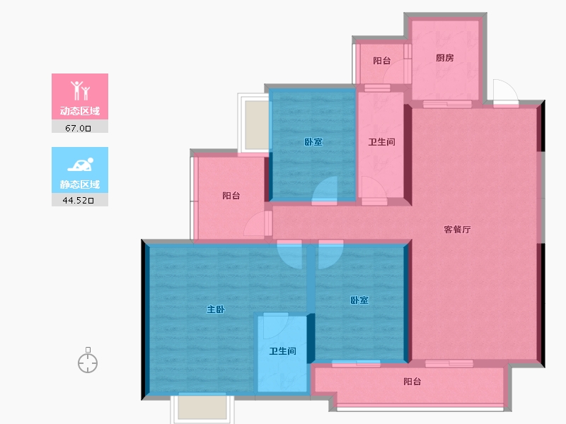 贵州省-铜仁市-桐达翰林居-98.92-户型库-动静分区