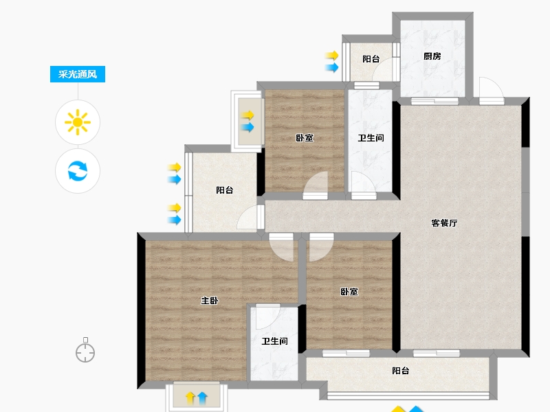 贵州省-铜仁市-桐达翰林居-98.92-户型库-采光通风