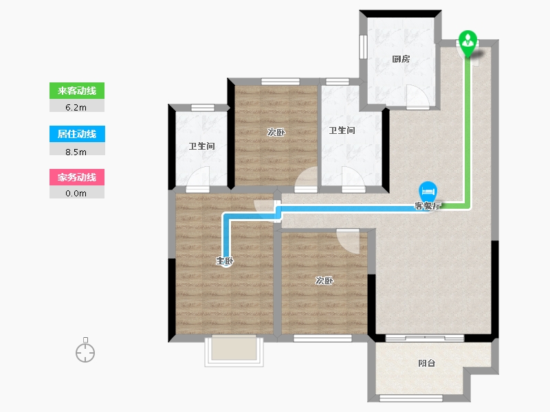 陕西省-榆林市-金沙御庭-96.17-户型库-动静线