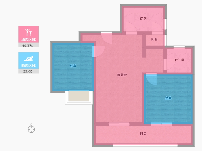 湖北省-宜昌市-三峡花苑-78.00-户型库-动静分区