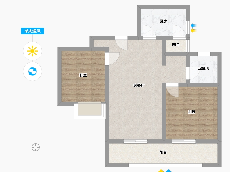 湖北省-宜昌市-三峡花苑-78.00-户型库-采光通风