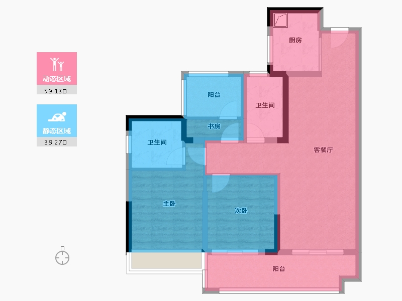 广东省-肇庆市-世茂云泮-87.00-户型库-动静分区