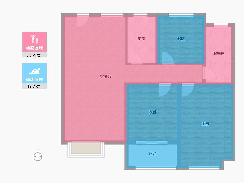 山东省-泰安市-华宁.嘉禾园-87.97-户型库-动静分区