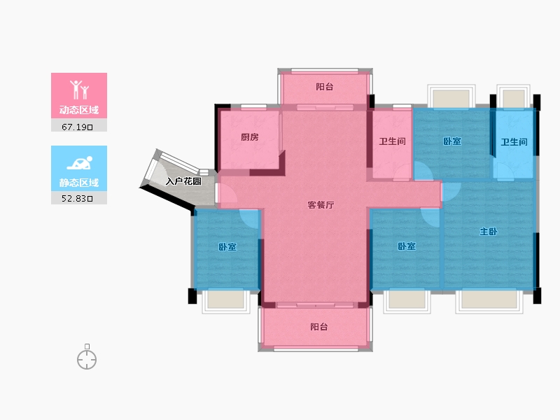 广东省-韶关市-南雄大福国际名城-111.86-户型库-动静分区