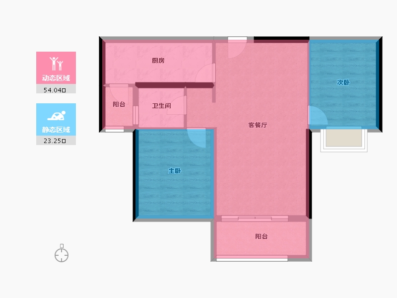 陕西省-榆林市-金沙御庭-69.34-户型库-动静分区