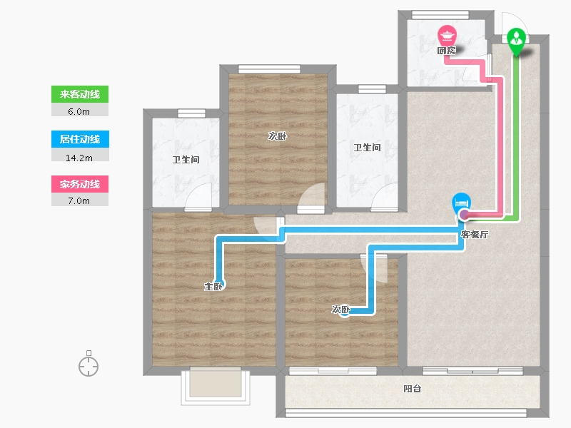 安徽省-宿州市-禾目长安府-92.00-户型库-动静线