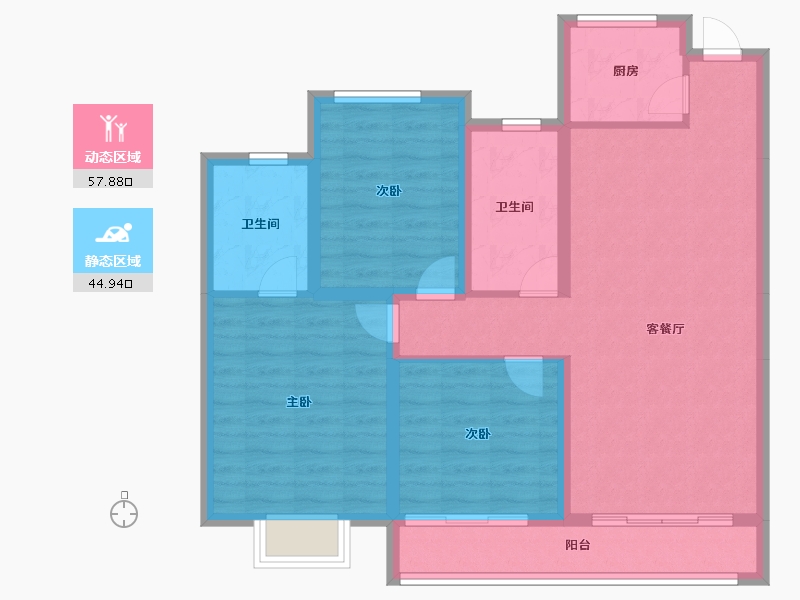 安徽省-宿州市-禾目长安府-92.00-户型库-动静分区