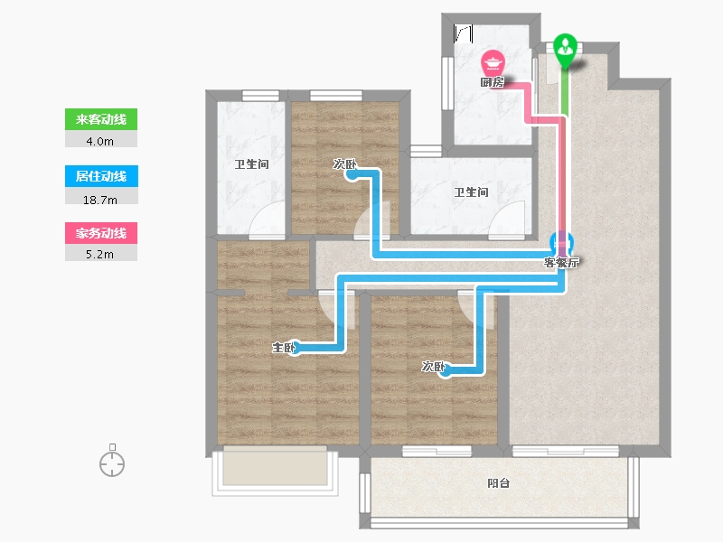 湖北省-荆州市-阳光城文澜公馆-77.93-户型库-动静线