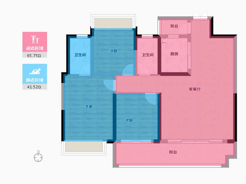 江西省-上饶市-三水·湖畔壹号-96.04-户型库-动静分区