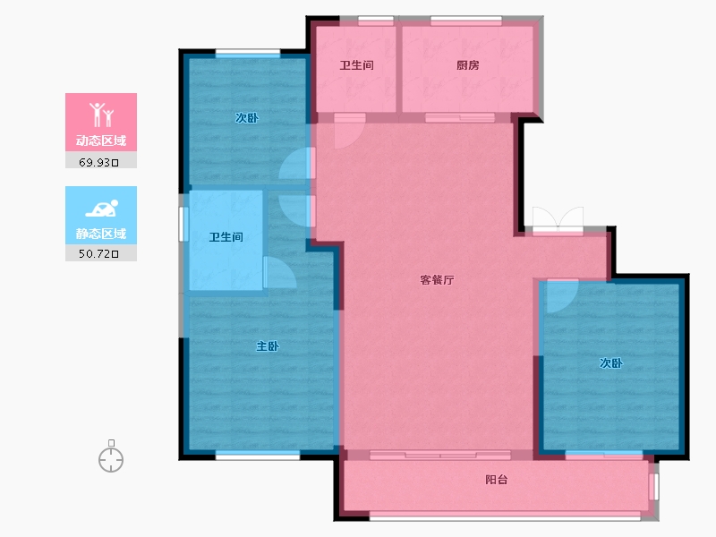 宁夏回族自治区-银川市-宁夏中房花语轩-109.60-户型库-动静分区