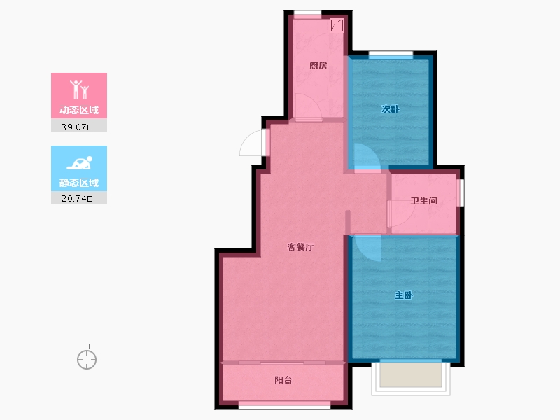 河北省-唐山市-润唐瑞府-52.74-户型库-动静分区