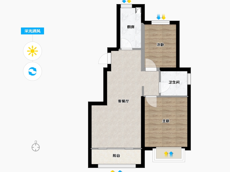 河北省-唐山市-润唐瑞府-52.74-户型库-采光通风