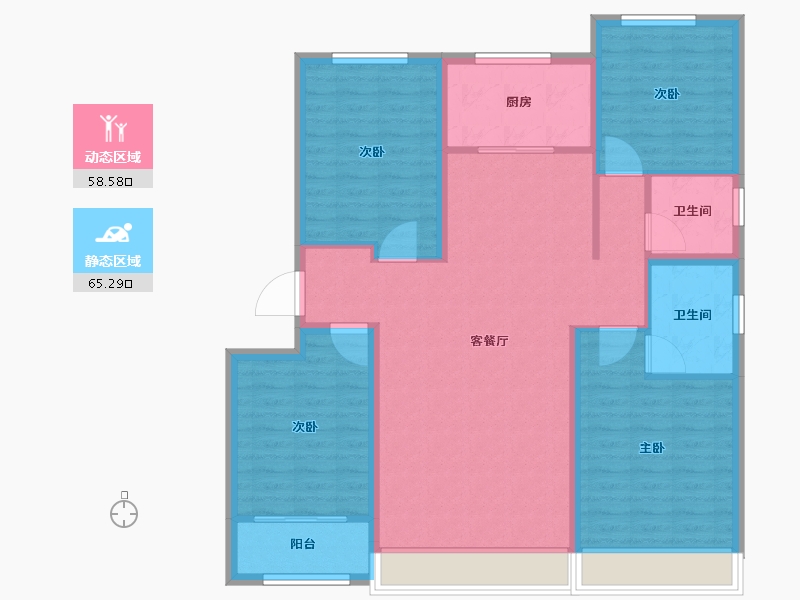 山东省-东营市-城投玺悦华府-112.00-户型库-动静分区