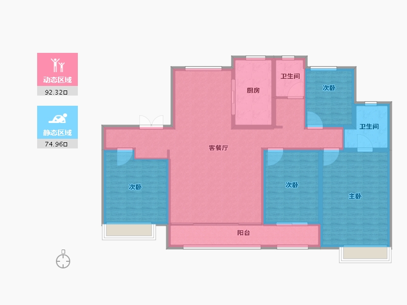 山东省-东营市-海成御苑-152.01-户型库-动静分区