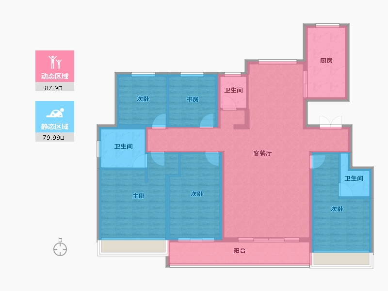 山东省-东营市-齐宸府-152.00-户型库-动静分区