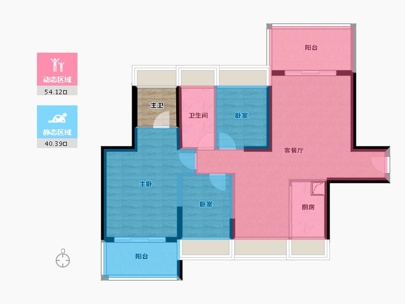 广东省-湛江市-君临蔚蓝海岸-87.74-户型库-动静分区