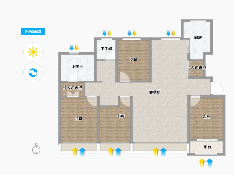 山东省-东营市-城投玺悦华府-152.00-户型库-采光通风