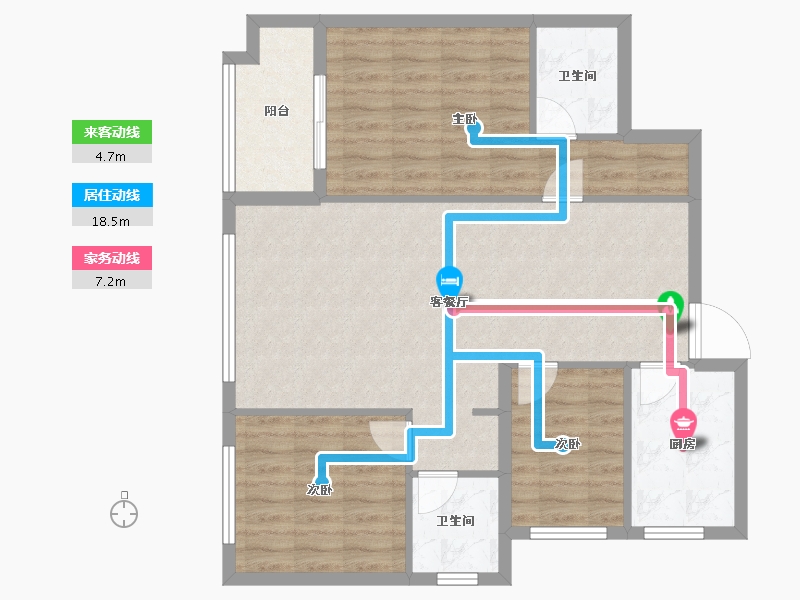 甘肃省-临夏回族自治州-唐顿庄园二期-88.31-户型库-动静线