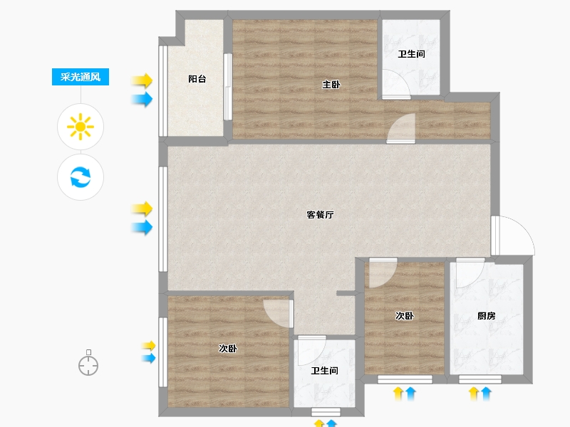 甘肃省-临夏回族自治州-唐顿庄园二期-88.31-户型库-采光通风