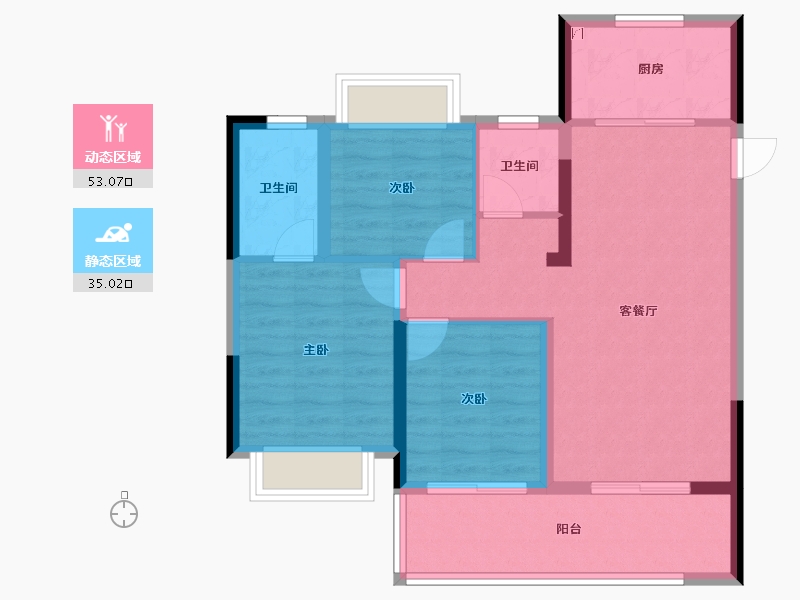 湖北省-荆州市-荆州当代城MOMΛ-78.54-户型库-动静分区