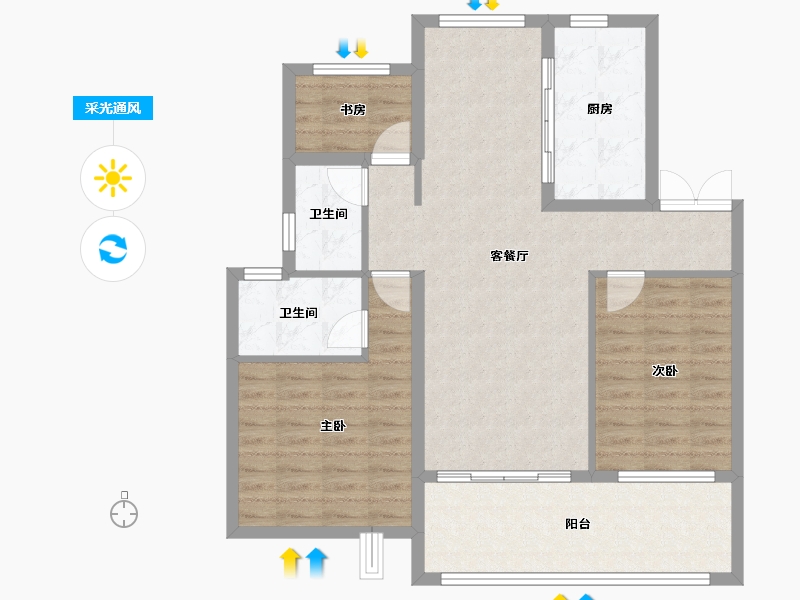 安徽省-宿州市-徽创万兴·花半里-92.01-户型库-采光通风