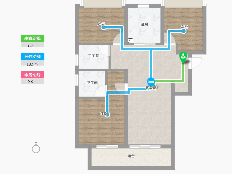 湖北省-荆州市-阳光城文澜公馆-73.79-户型库-动静线