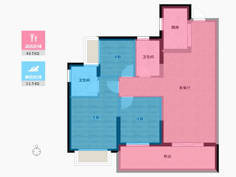 广东省-湛江市-金地自在城-72.14-户型库-动静分区