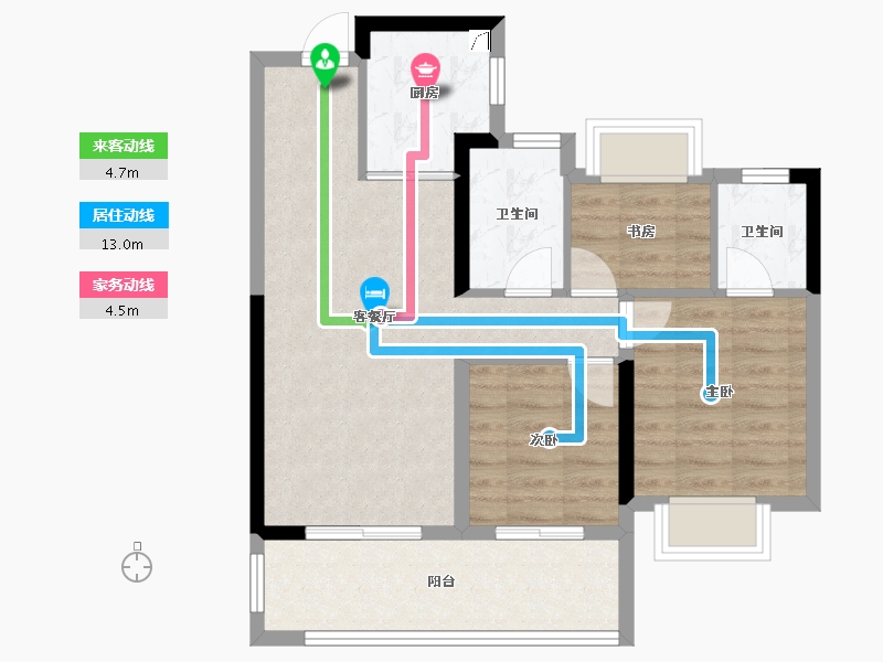 湖北省-荆州市-荆州当代城MOMΛ-69.12-户型库-动静线