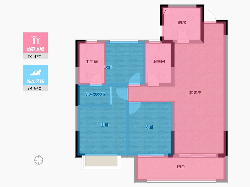 江西省-上饶市-中兆利诚·壹号院-84.90-户型库-动静分区