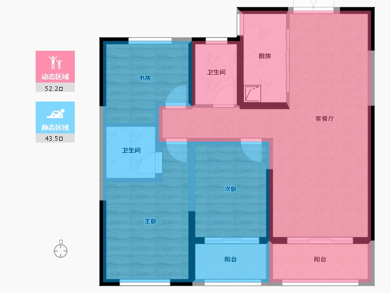 河北省-邢台市-永康瑞府-84.66-户型库-动静分区