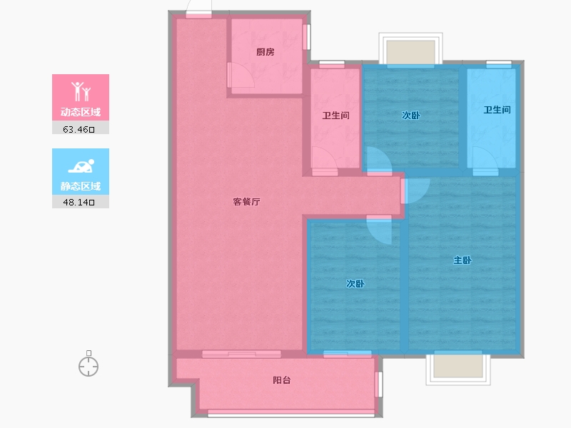 河北省-邢台市-天—华府二期-100.01-户型库-动静分区