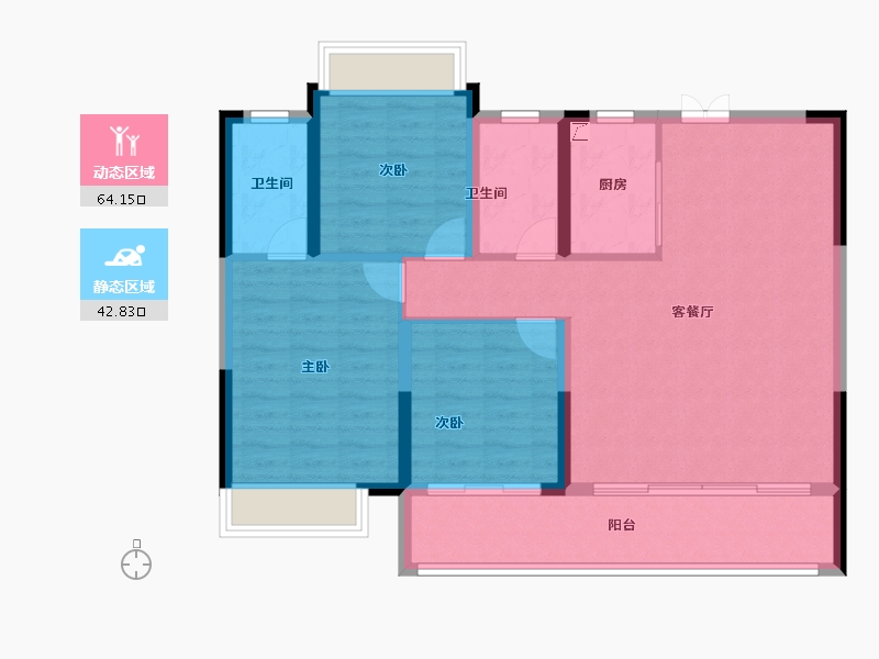 江西省-上饶市-三水·湖畔壹号-96.82-户型库-动静分区